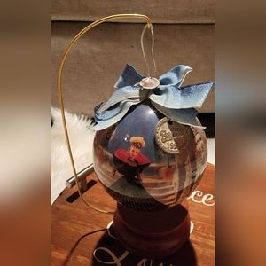 Vintage 1998 barbie ornament ball with stand